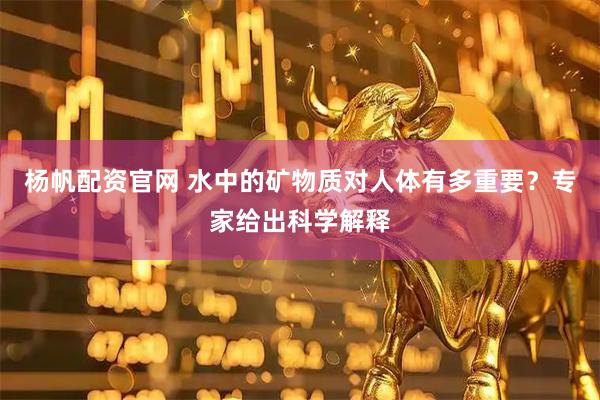 杨帆配资官网 水中的矿物质对人体有多重要？专家给出科学解释