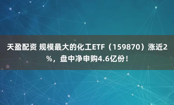 天盈配资 规模最大的化工ETF（159870）涨近2%，盘中净申购4.6亿份！