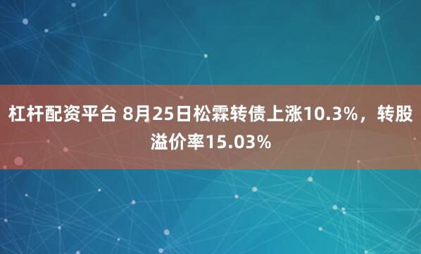 杠杆配资平台 8月25日松霖转债上涨10.3%，转股溢价率15.03%